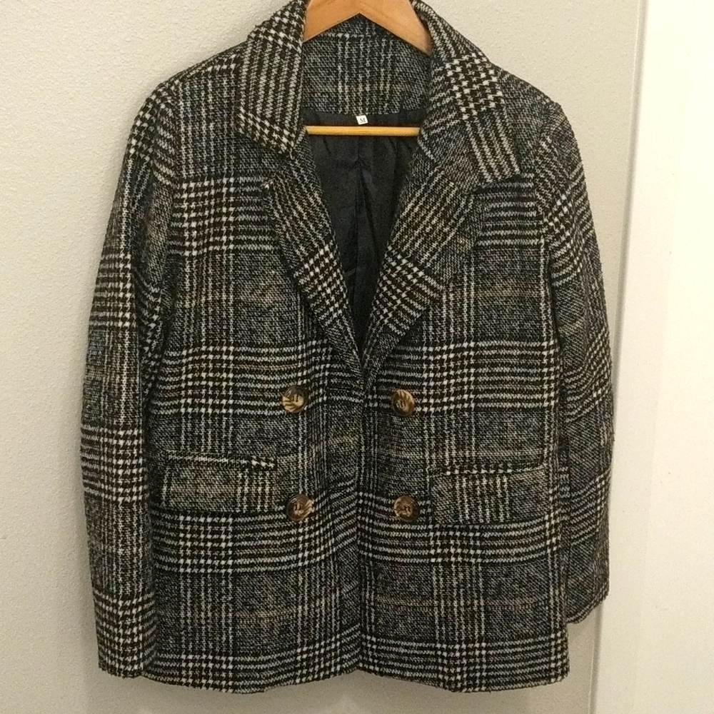 Oversized Plaid double breasted Blazer